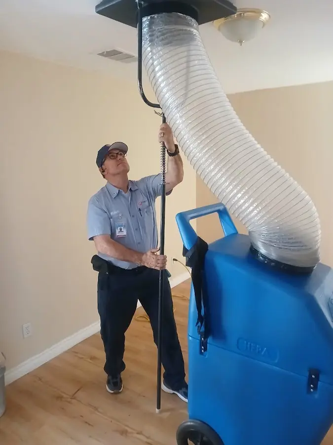 HVAC Installation technician using HEPA equipment in Blue Ash
